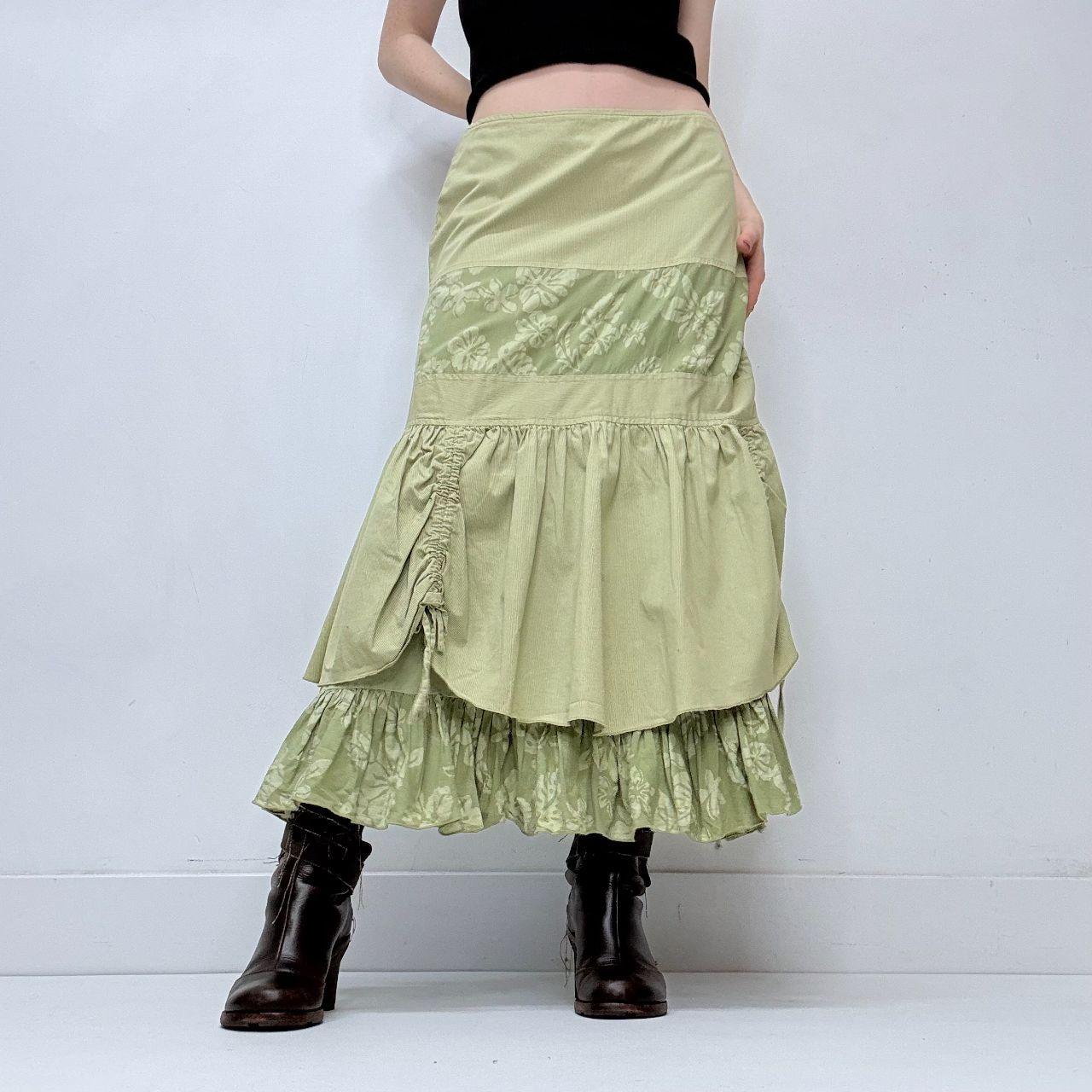 Green ruffle layered fairy skirt