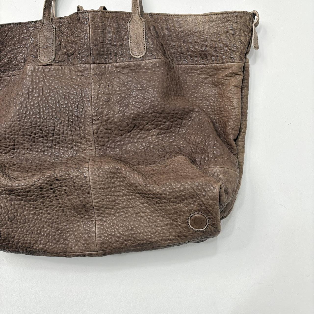 Large tan slouchy leather bag