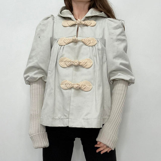 Cream puff pea coat jacket