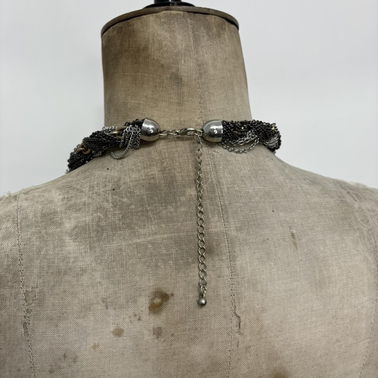 Twist metal silver necklace