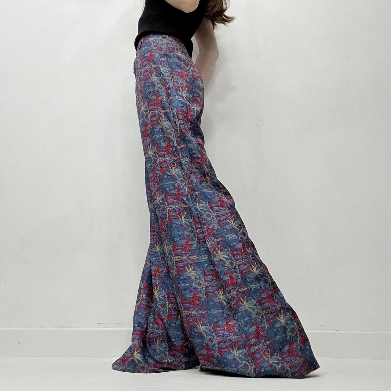 Paisley silk flare floaty trousers