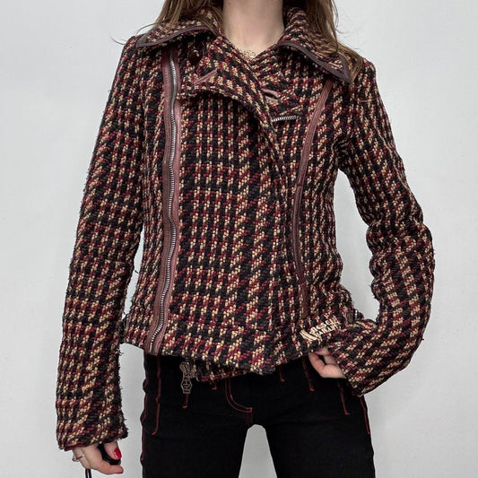 Diesel tweed wool asymmetric pea coat