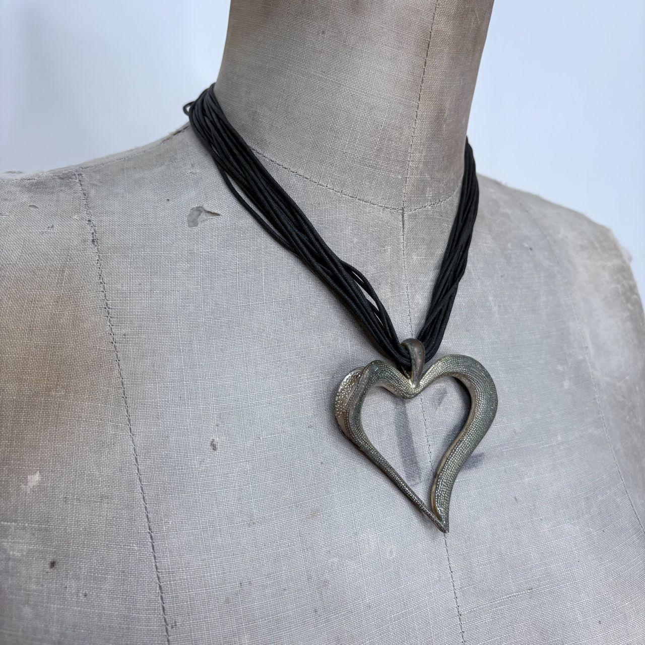 Layered chunky love heart necklace