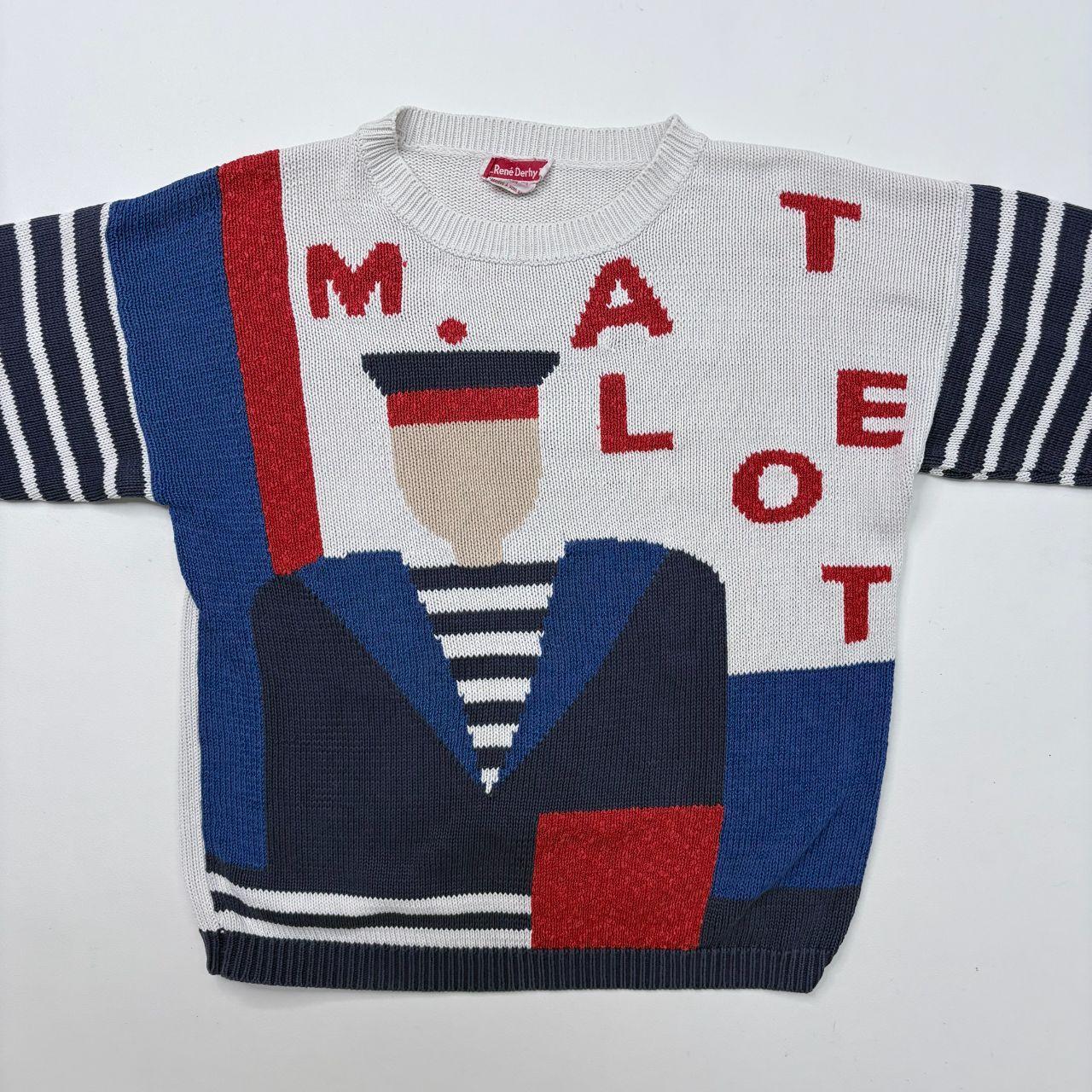 Graphic french printed striped jumper