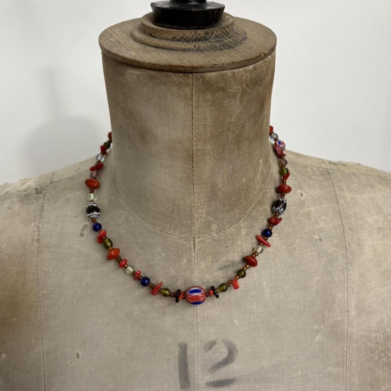 Beaded gem necklace