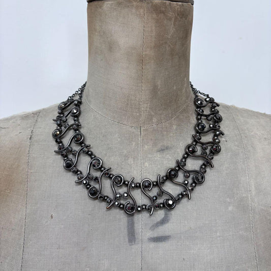 Chunky dark black metal grunge necklace