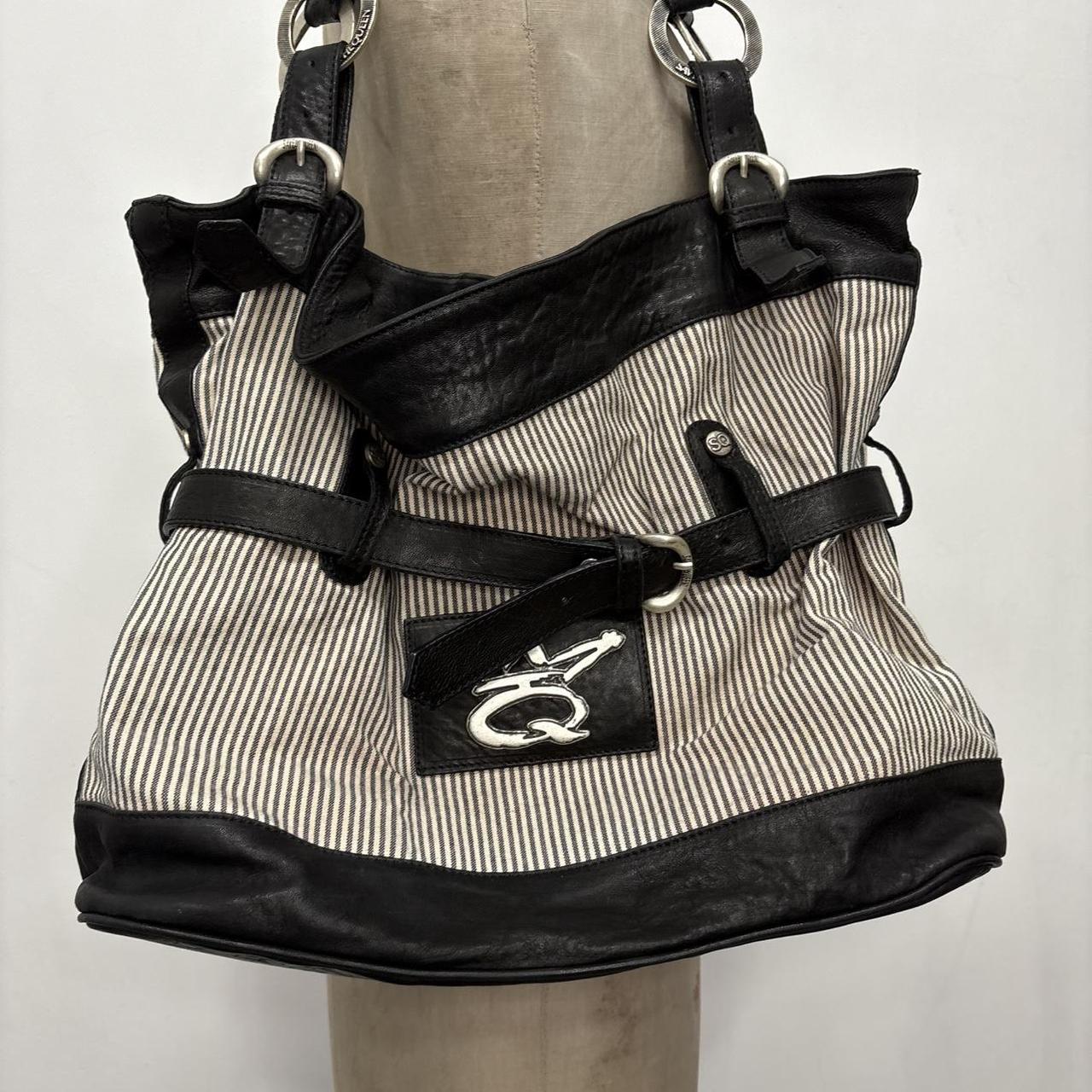 Save the queen striped bag