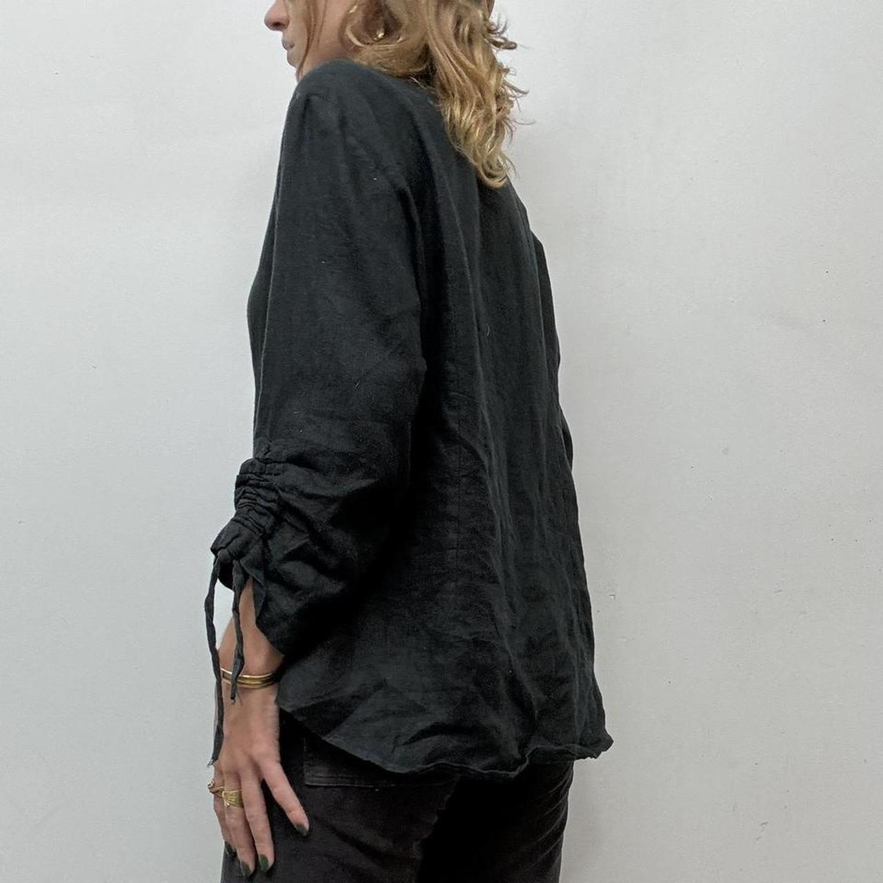 Black linen utility jacket