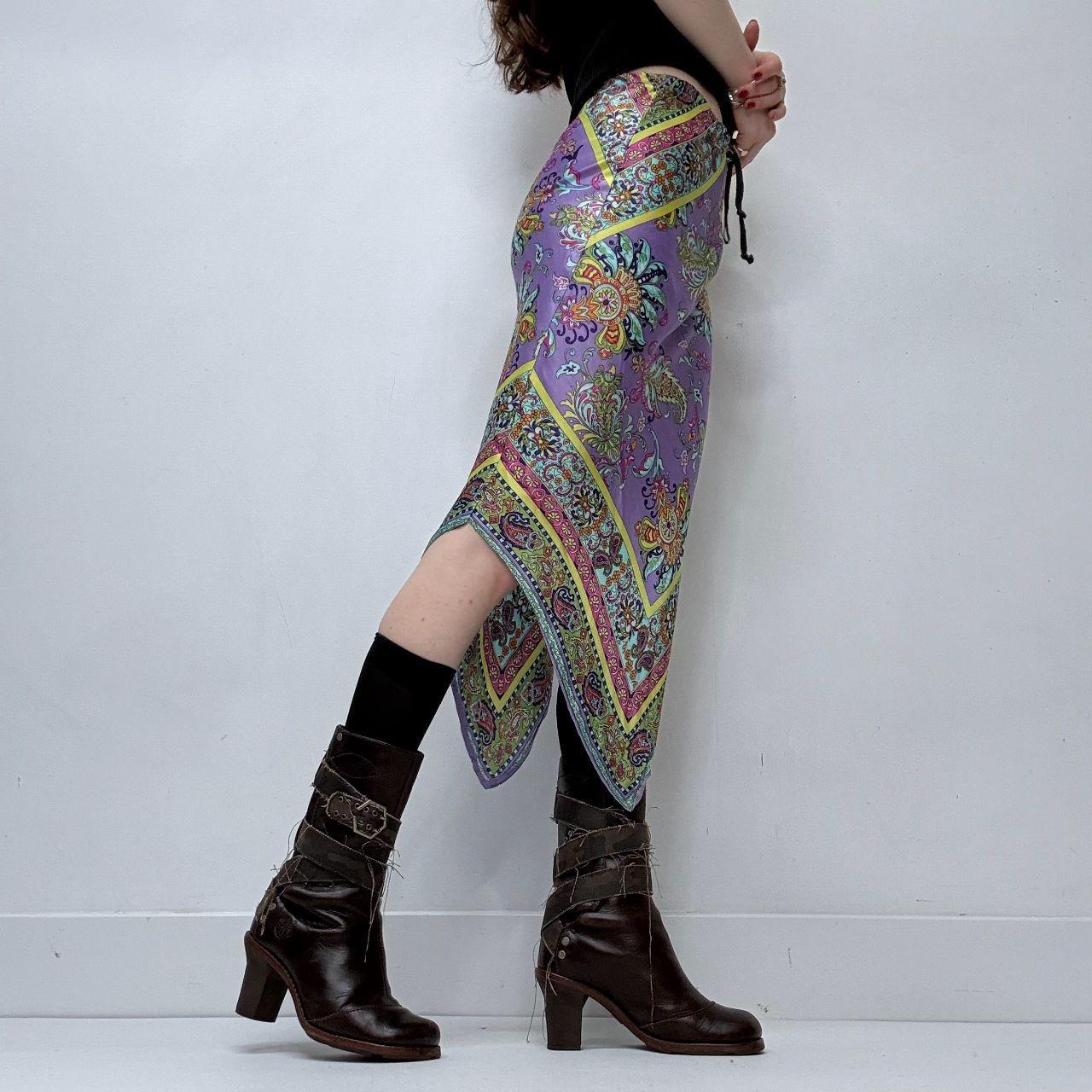 Handkerchief paisley midi skirt