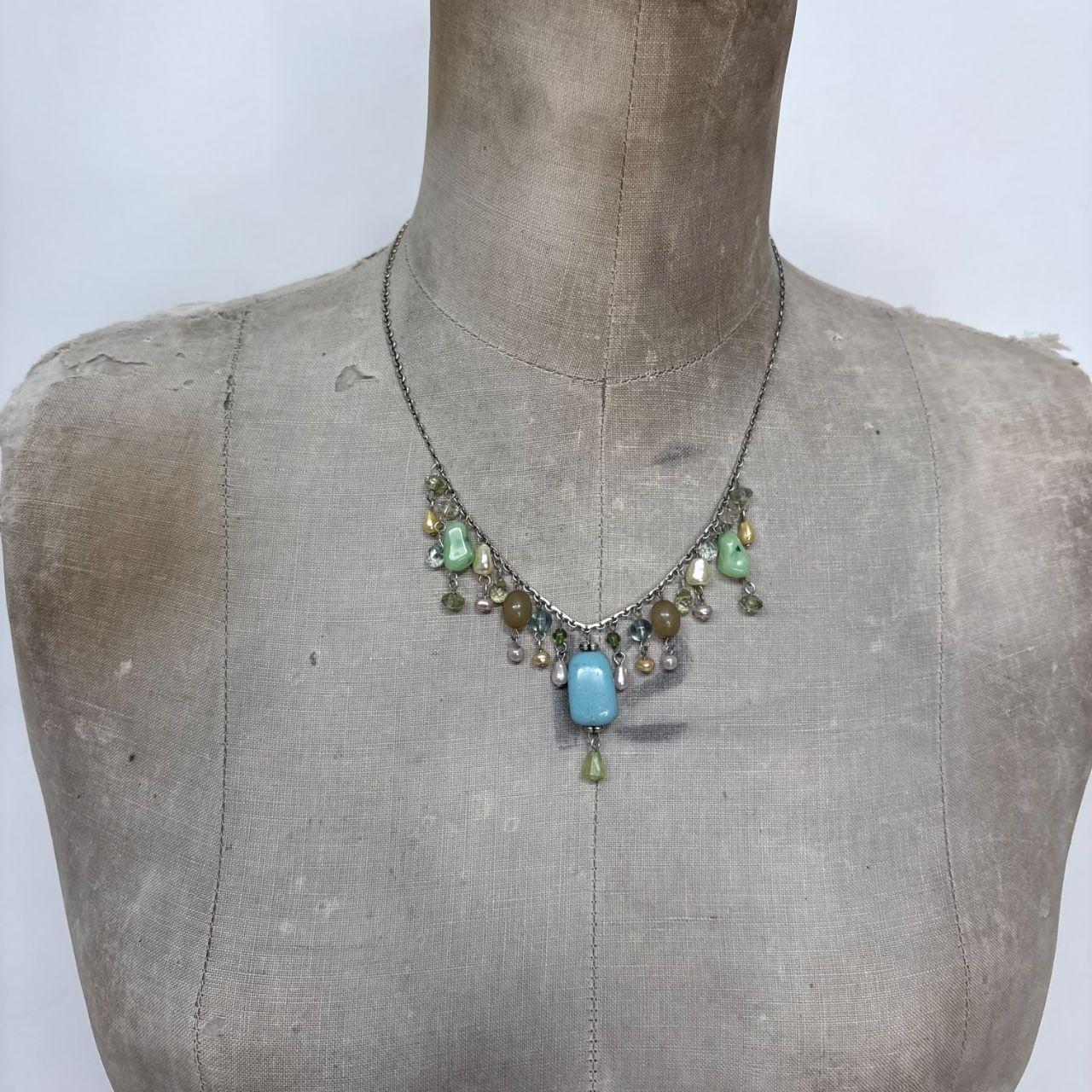 Hanging beaded boho summer necklace