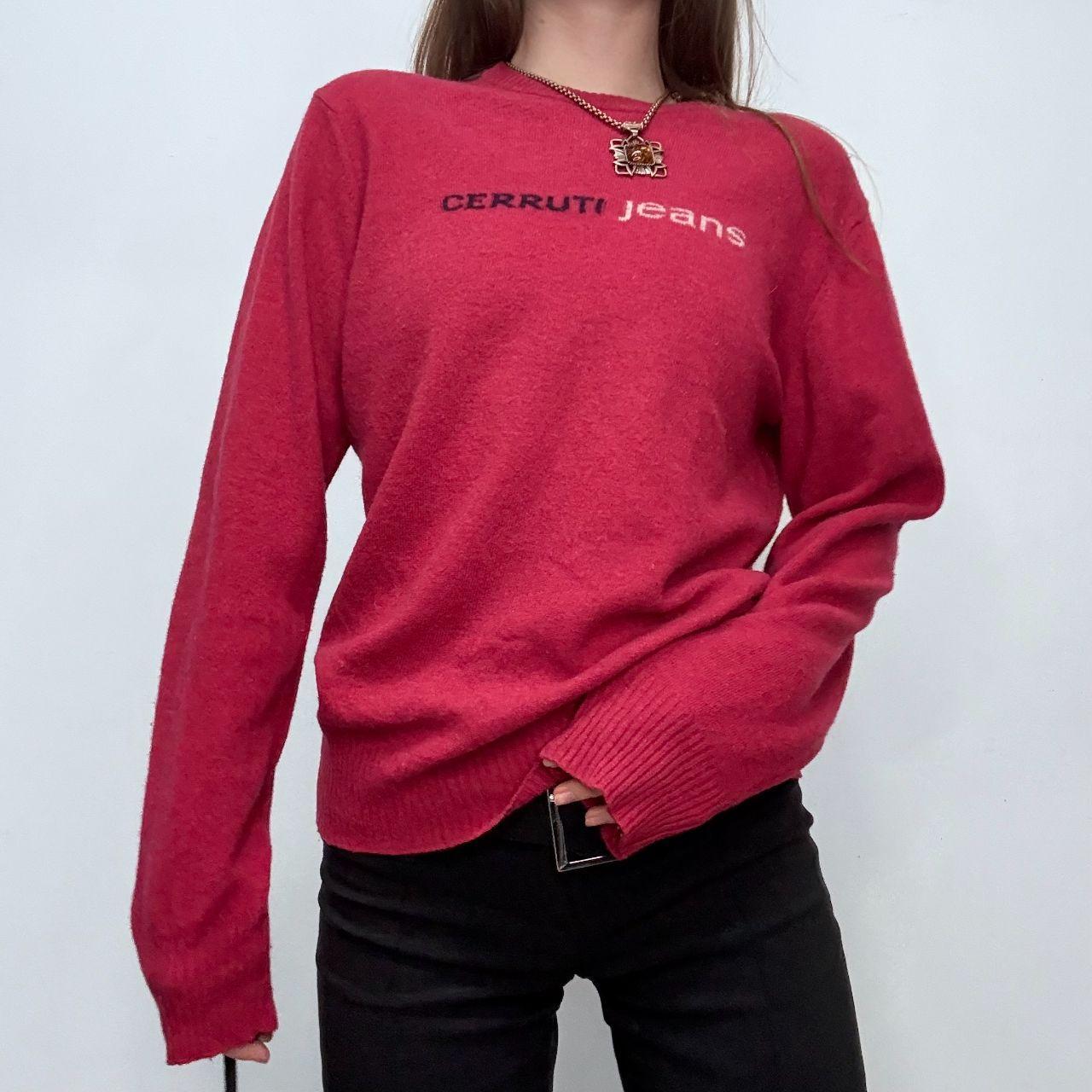 Pink salmon oversized wool knitted jumper