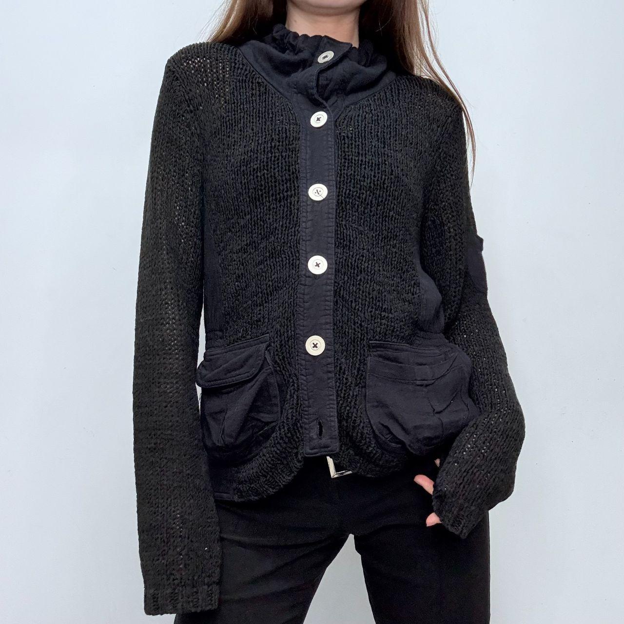Black knit slouchy cardiagn