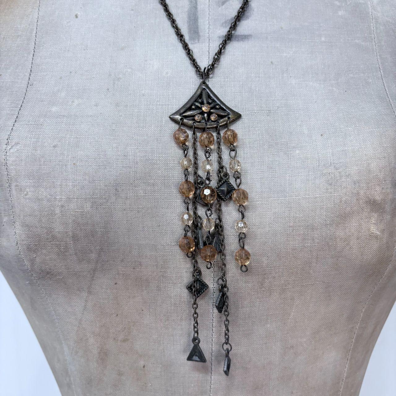 Boho hanging bead necklace
