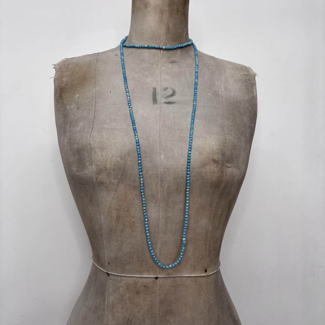 Long wrap turquoise gem necklace