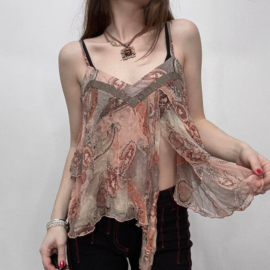 Sheer floaty silk pasiely top
