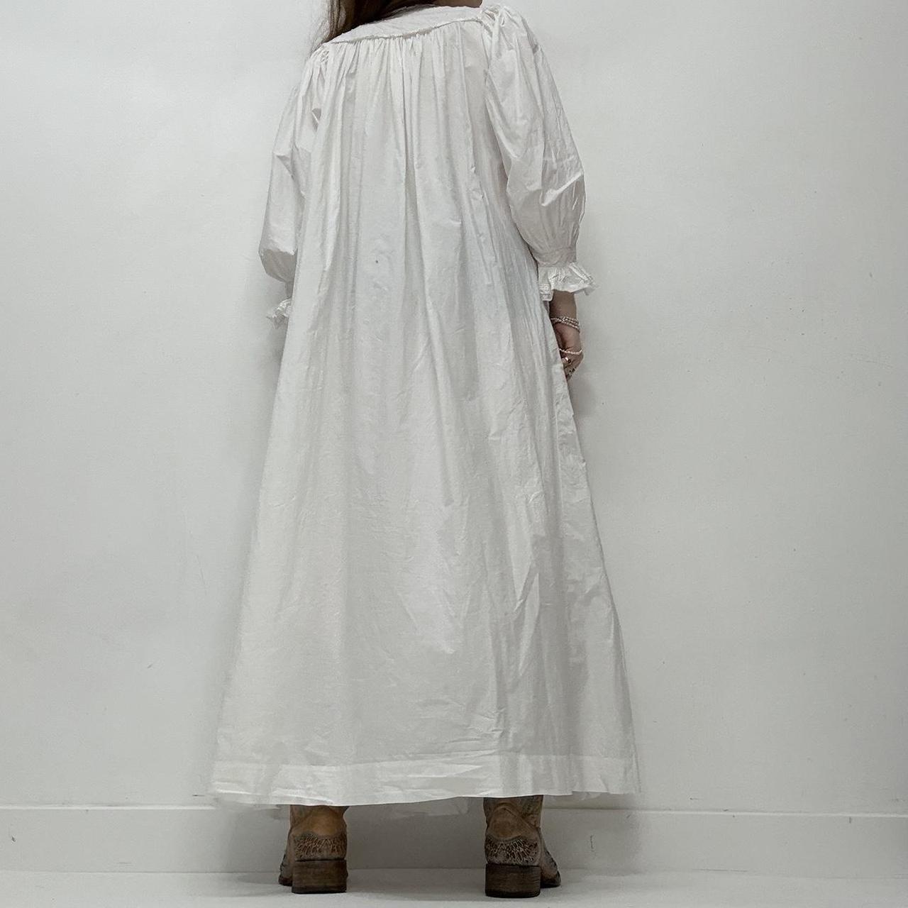 White lace embroidered nightie dress