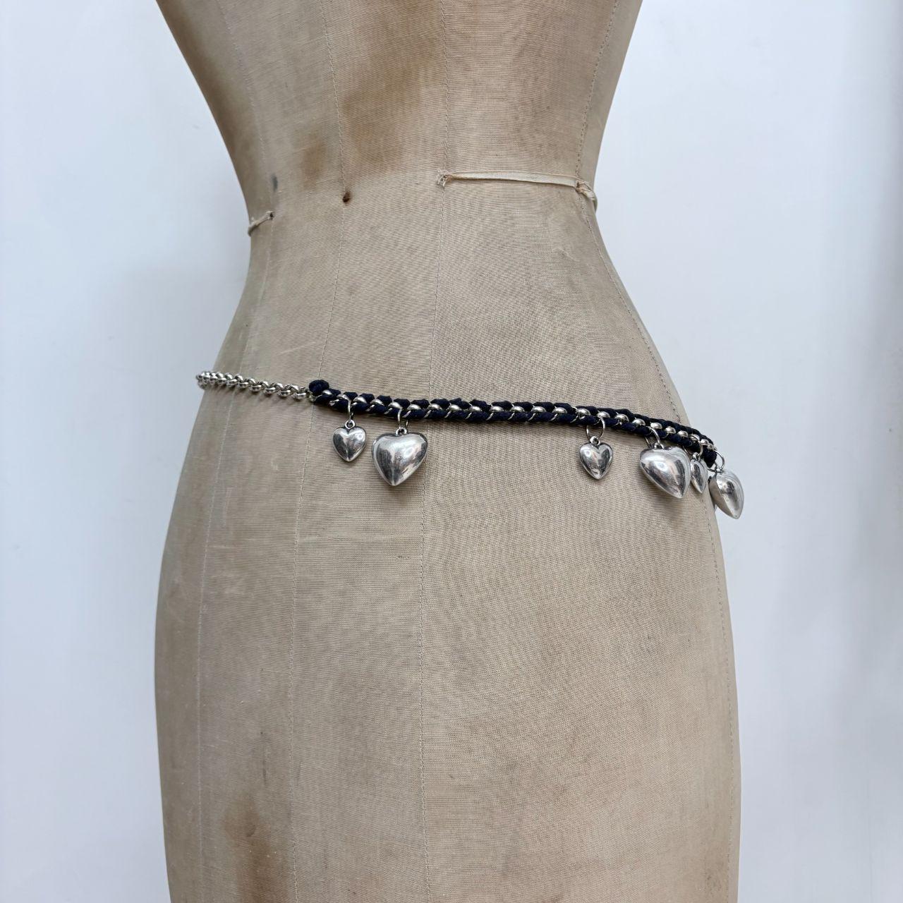 Woven chunky chain love heart waist chain