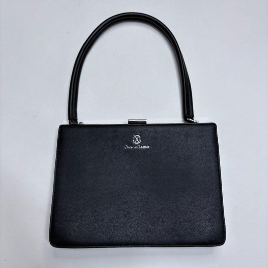 Black leather structured bag