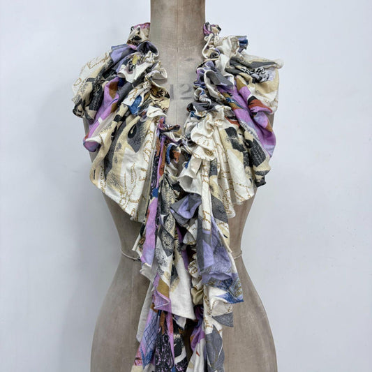 Scarf gathered ruffle grunge scarf