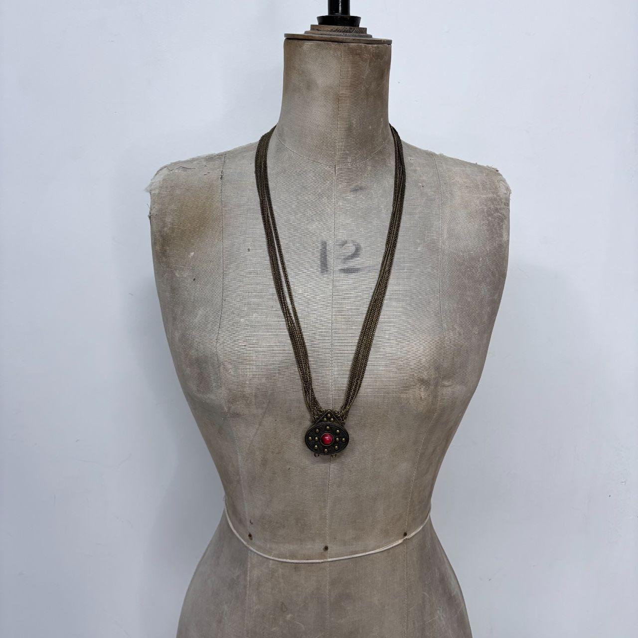 Long layered chain boho pearl necklace