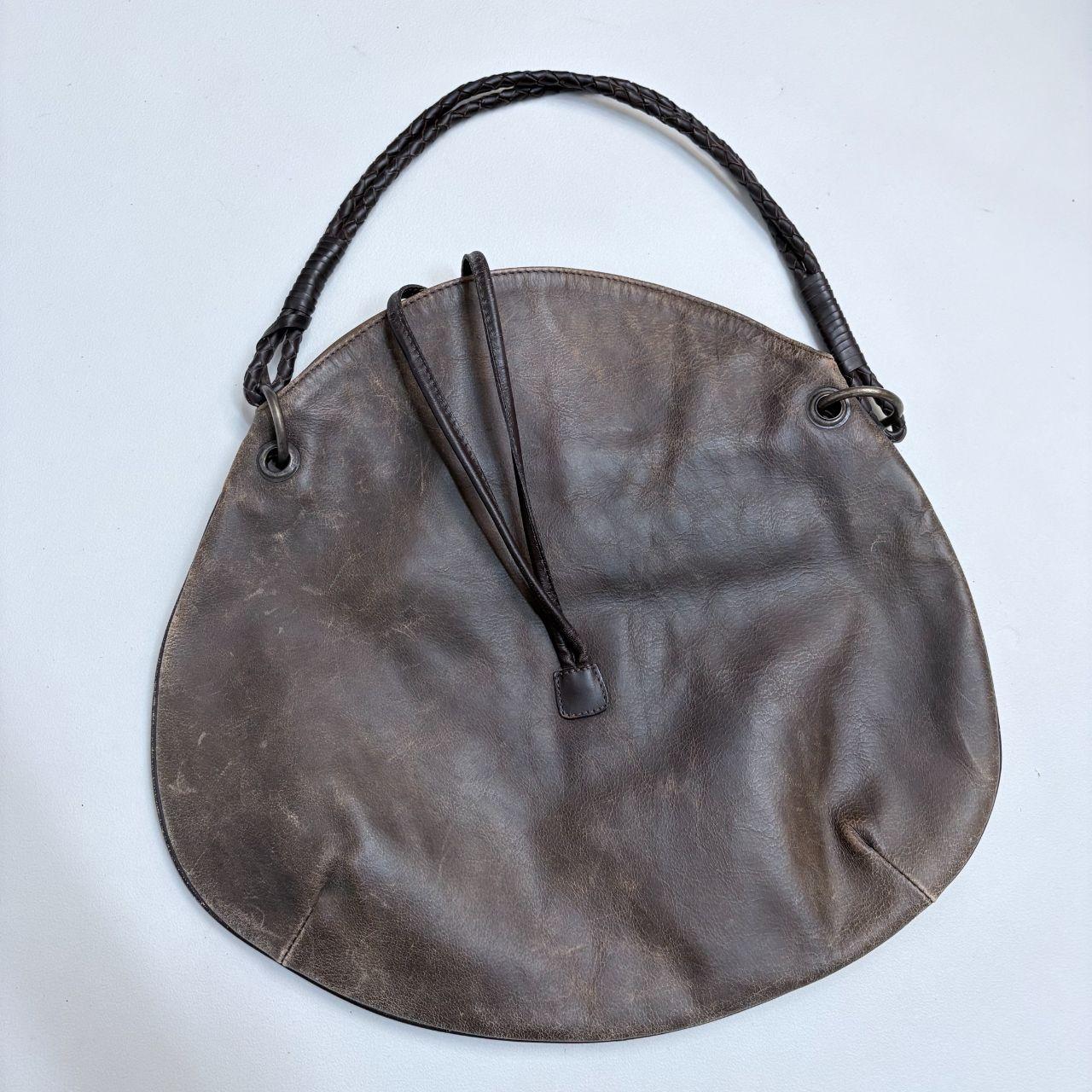 Brown leather boho coin bag