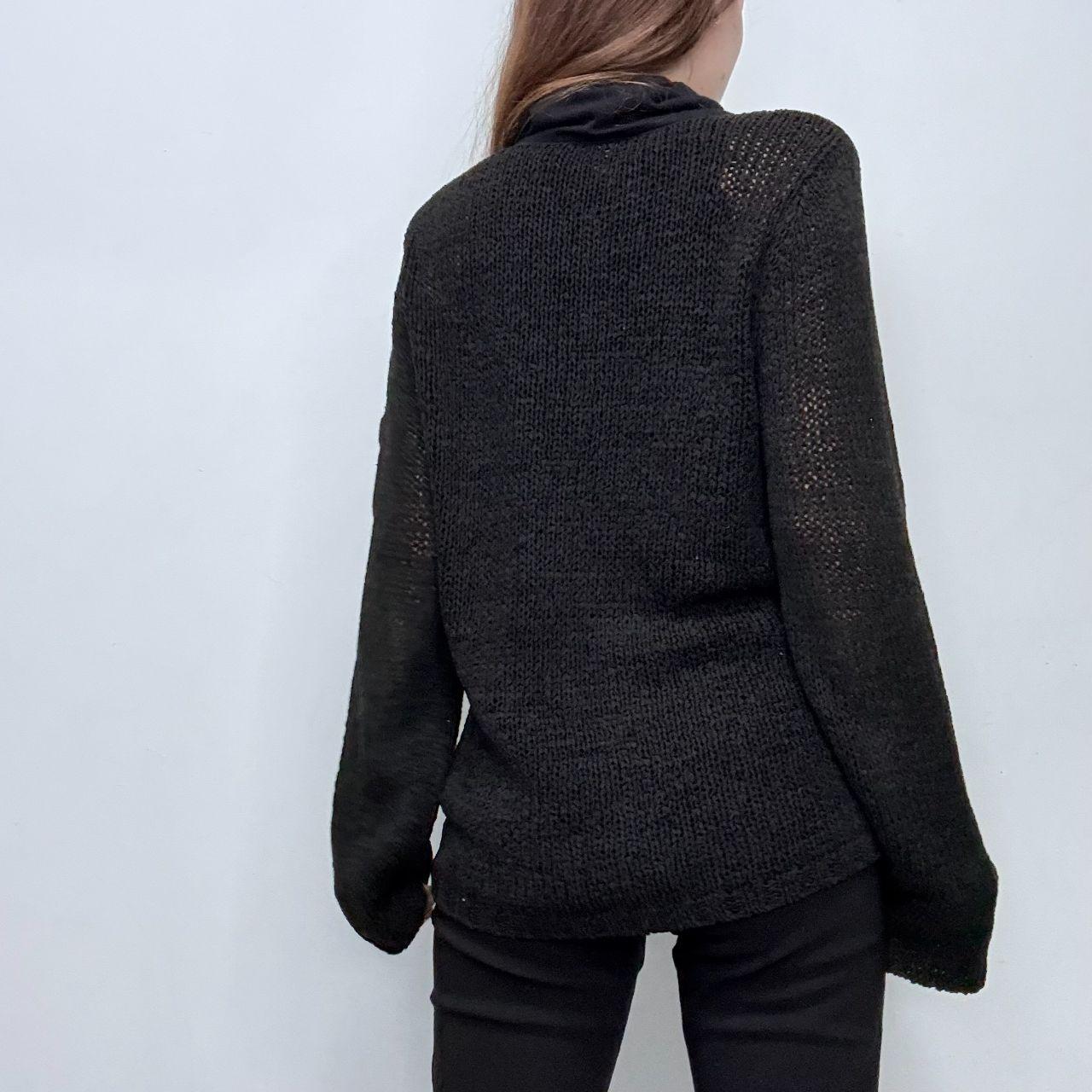 Black knit slouchy cardiagn