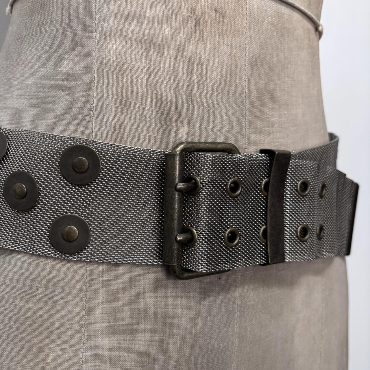 Silver studded chain metal belt