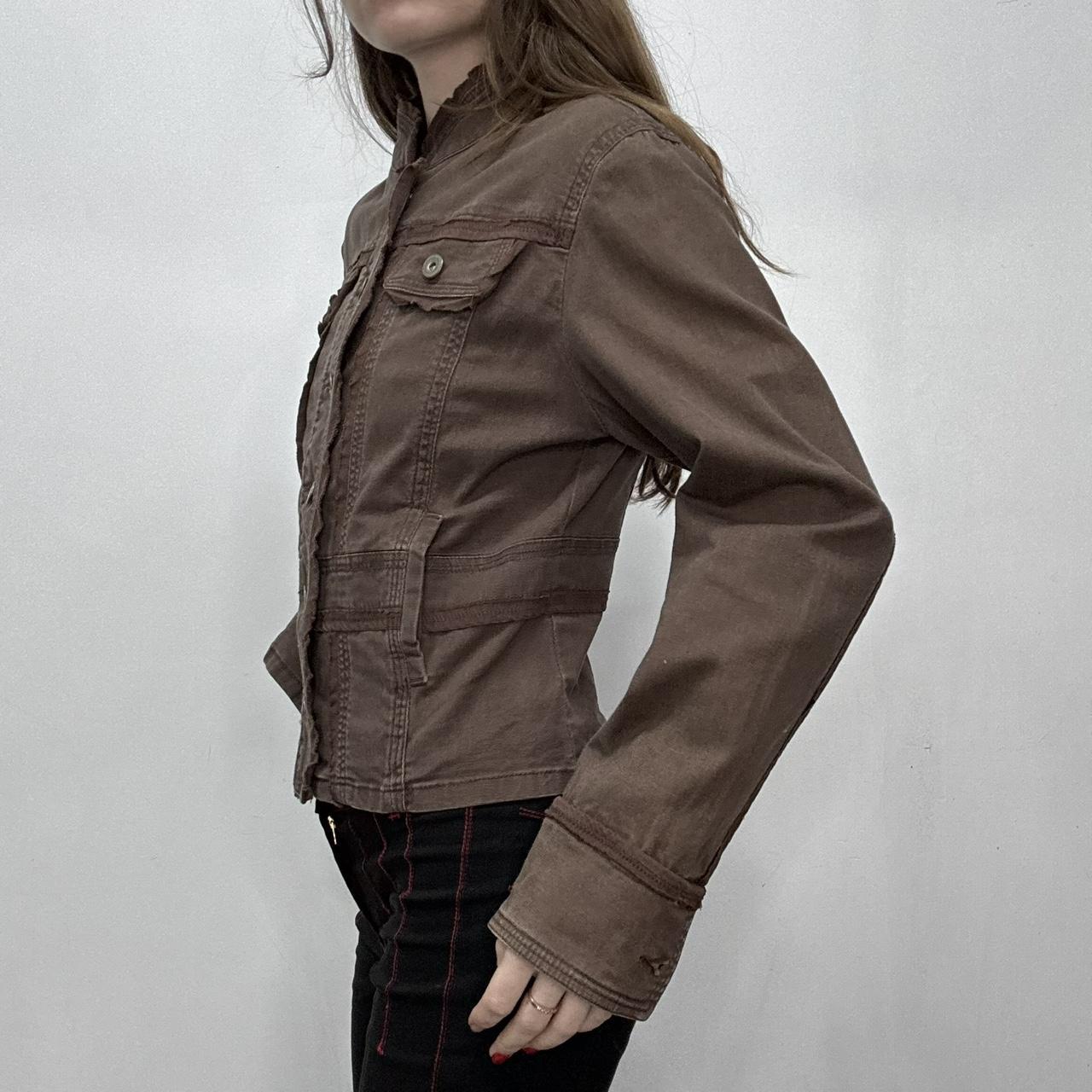 Brown boxy Lace denim jacket