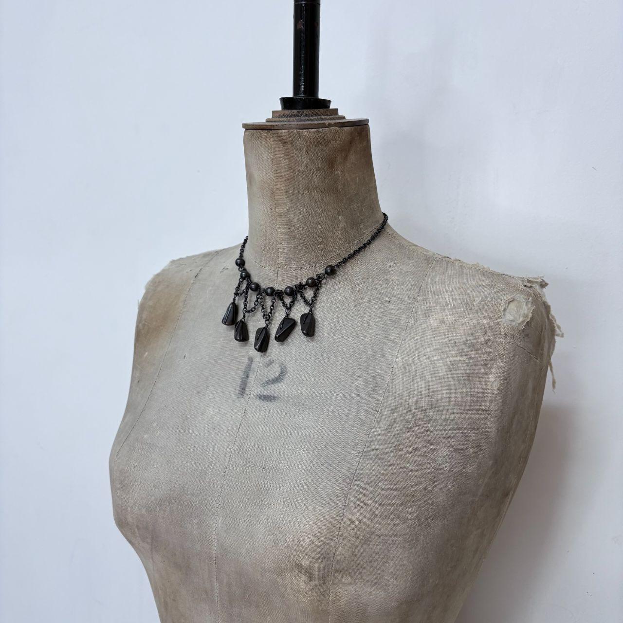 Black draped chain necklace