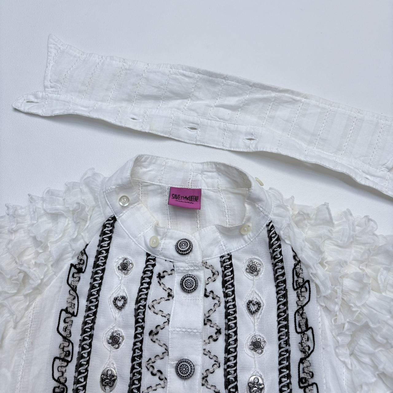 Save the queen ruffle lace shirt