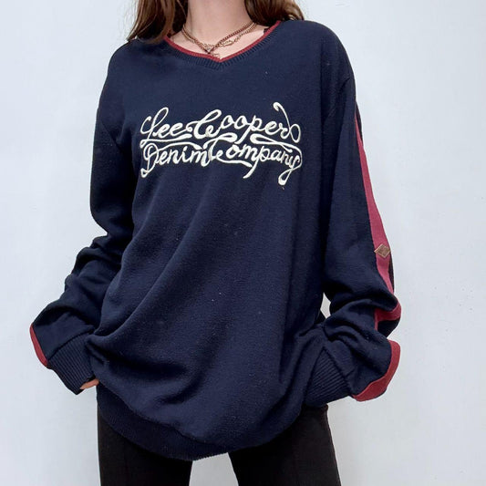 Oversized knitted embroidered jumper