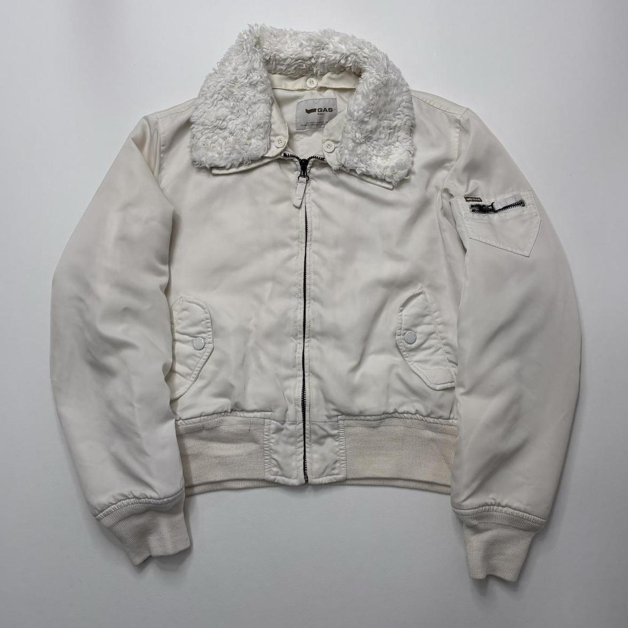 Cream slouchy fur bomber jacket