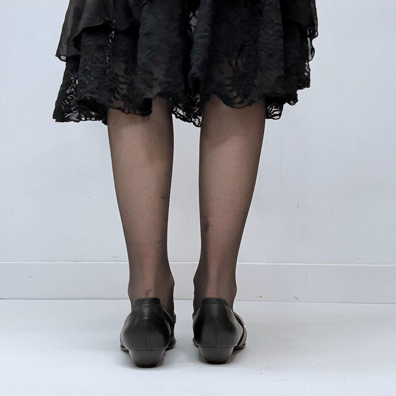 Black pointed studded ballet flats