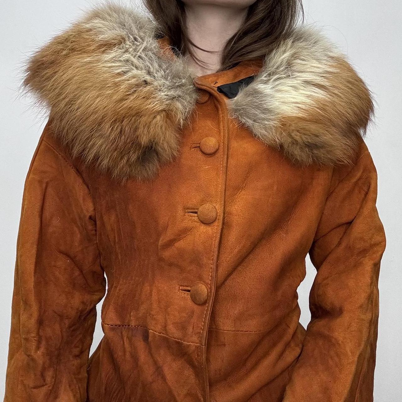Afghan suede fur long peacoat