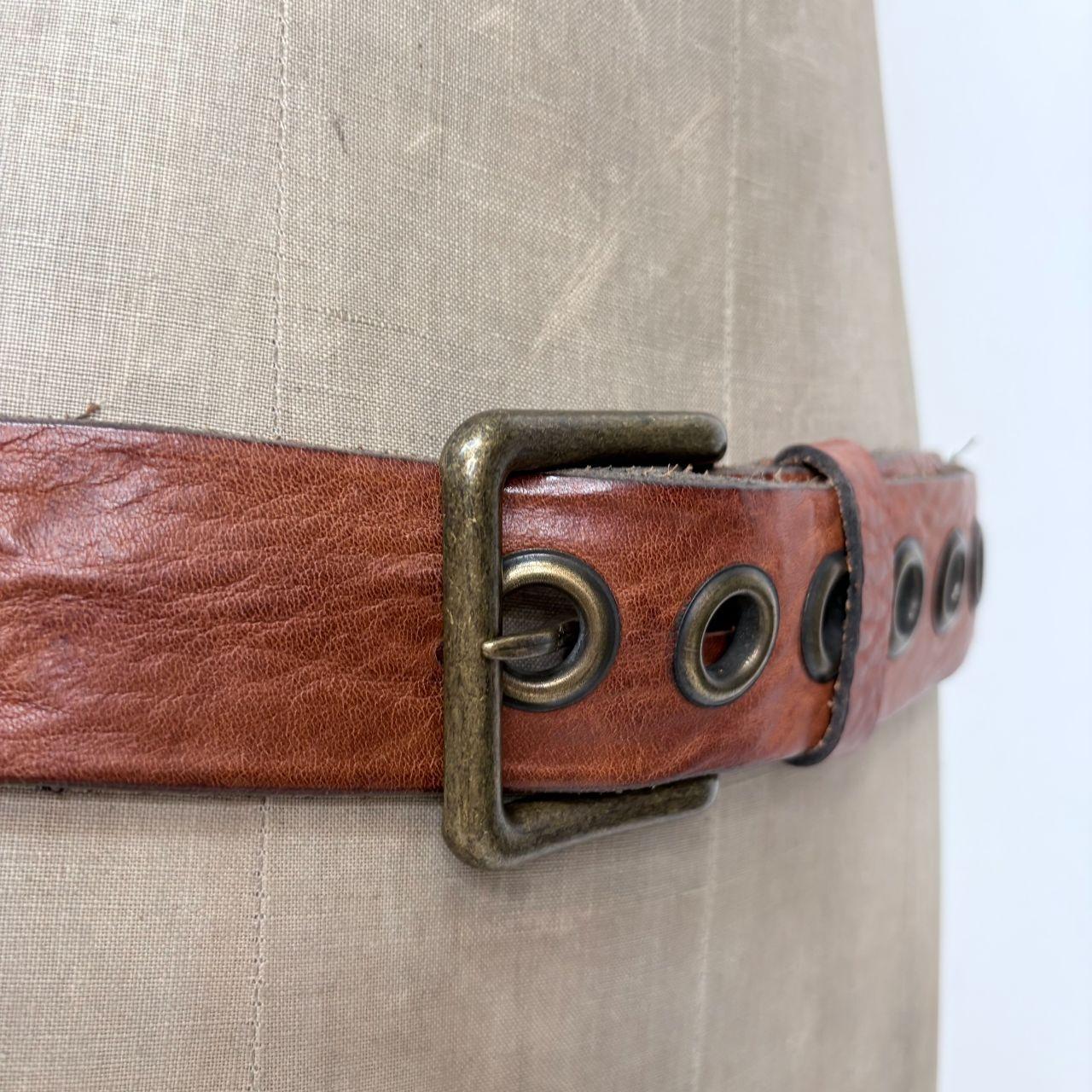 Brown chunky eyelet belt