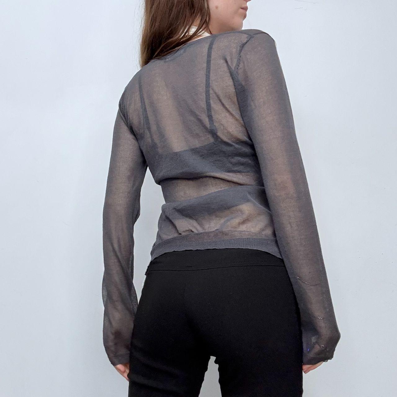 Layered slouchy sheer cardigan