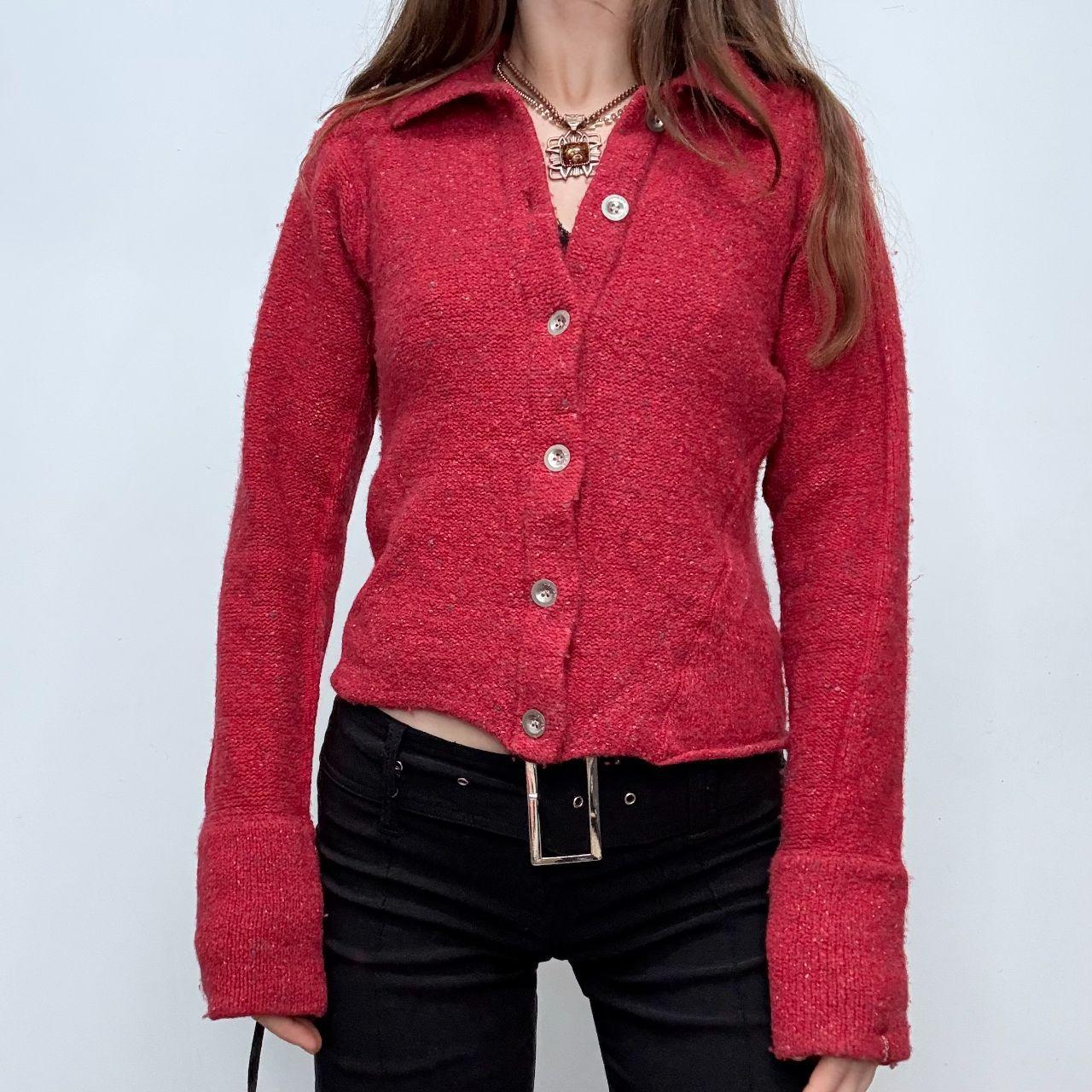 Red tab Levi engineered cut cardigan