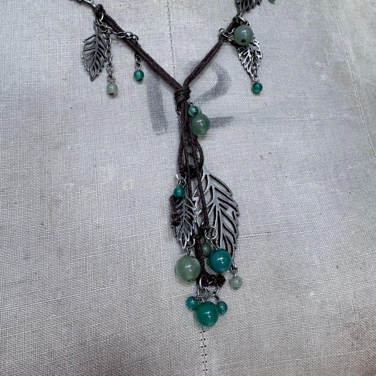 Boho fairy leaf necklace