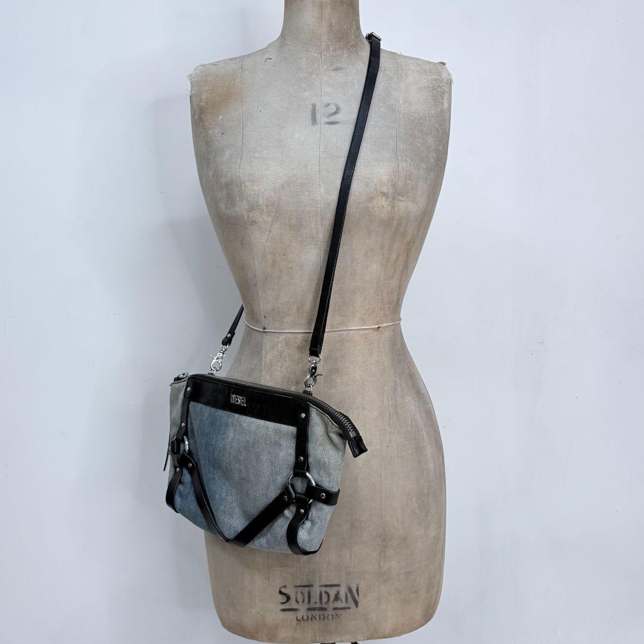 Denim Diesel black studded harness bag