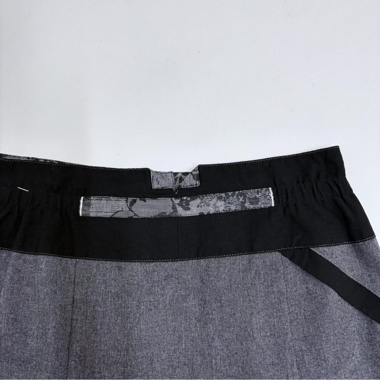 Grey preppy asymmetric office skirt