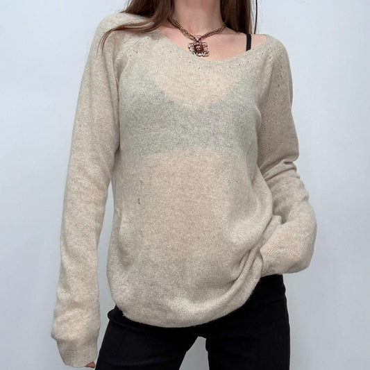 Slouchy tan cashmere jumper