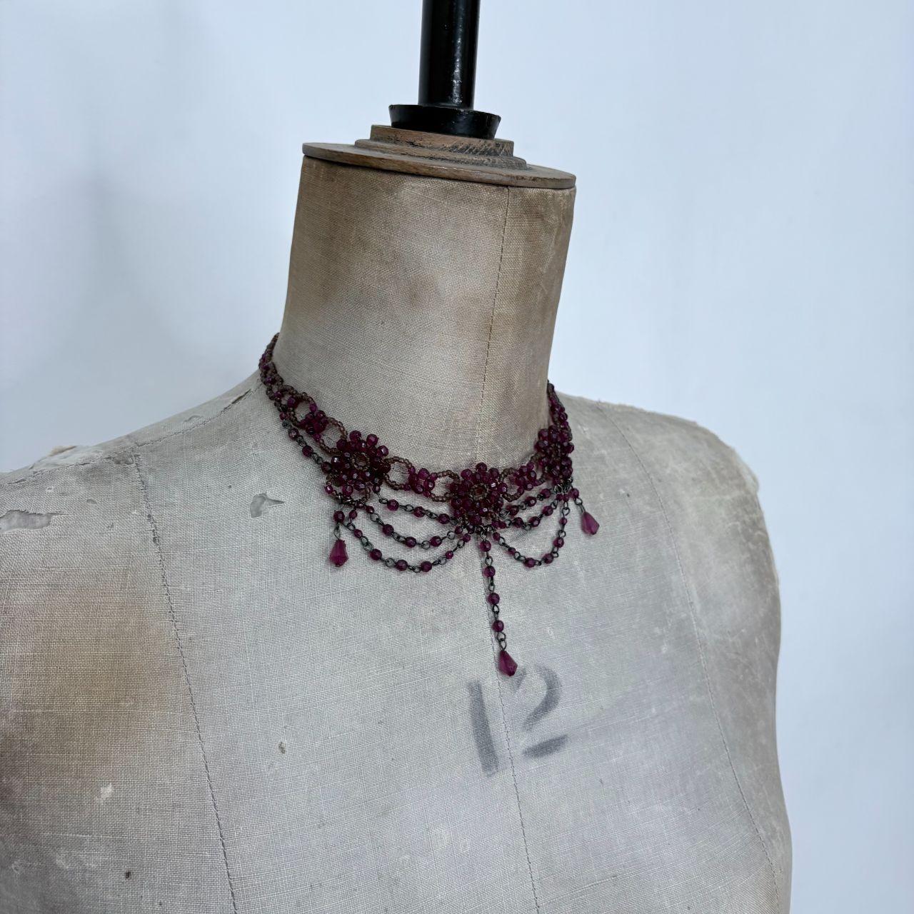 Beaded gothic grunge necklace
