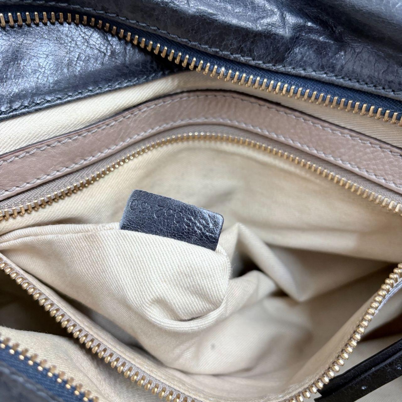 Chloé leather bay bag in navy
