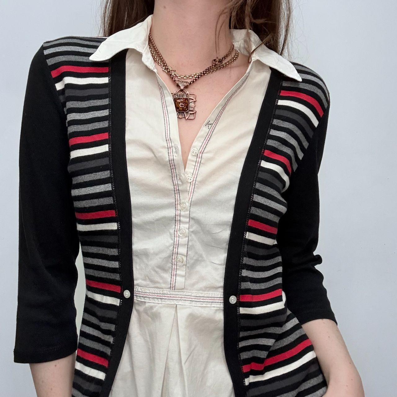Fitted striped flare shirt