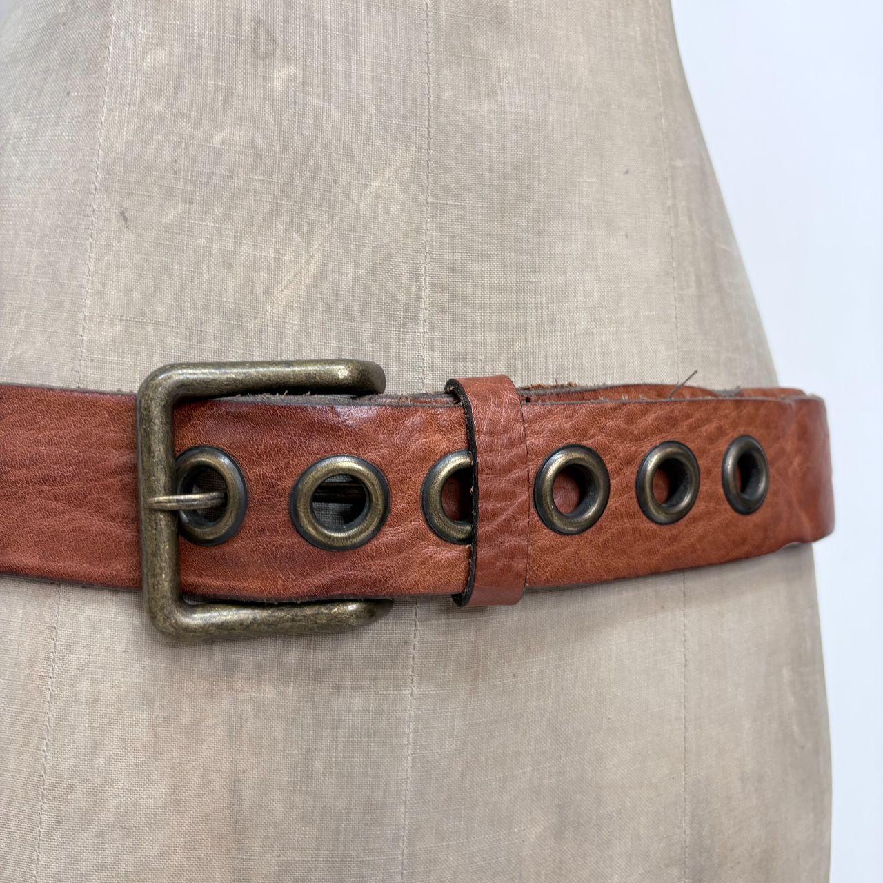 Brown chunky eyelet belt