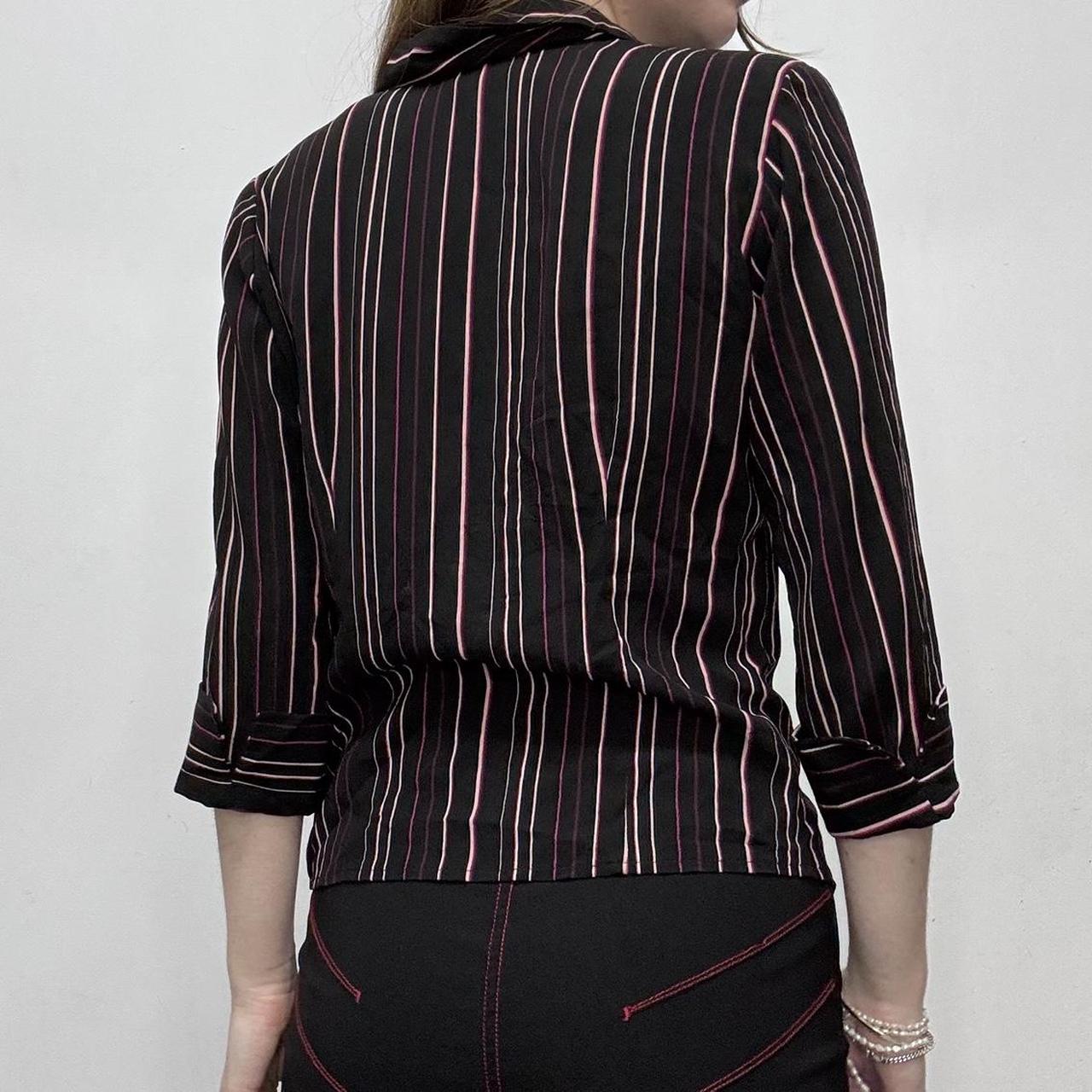 Black pinstripe fitted shirt