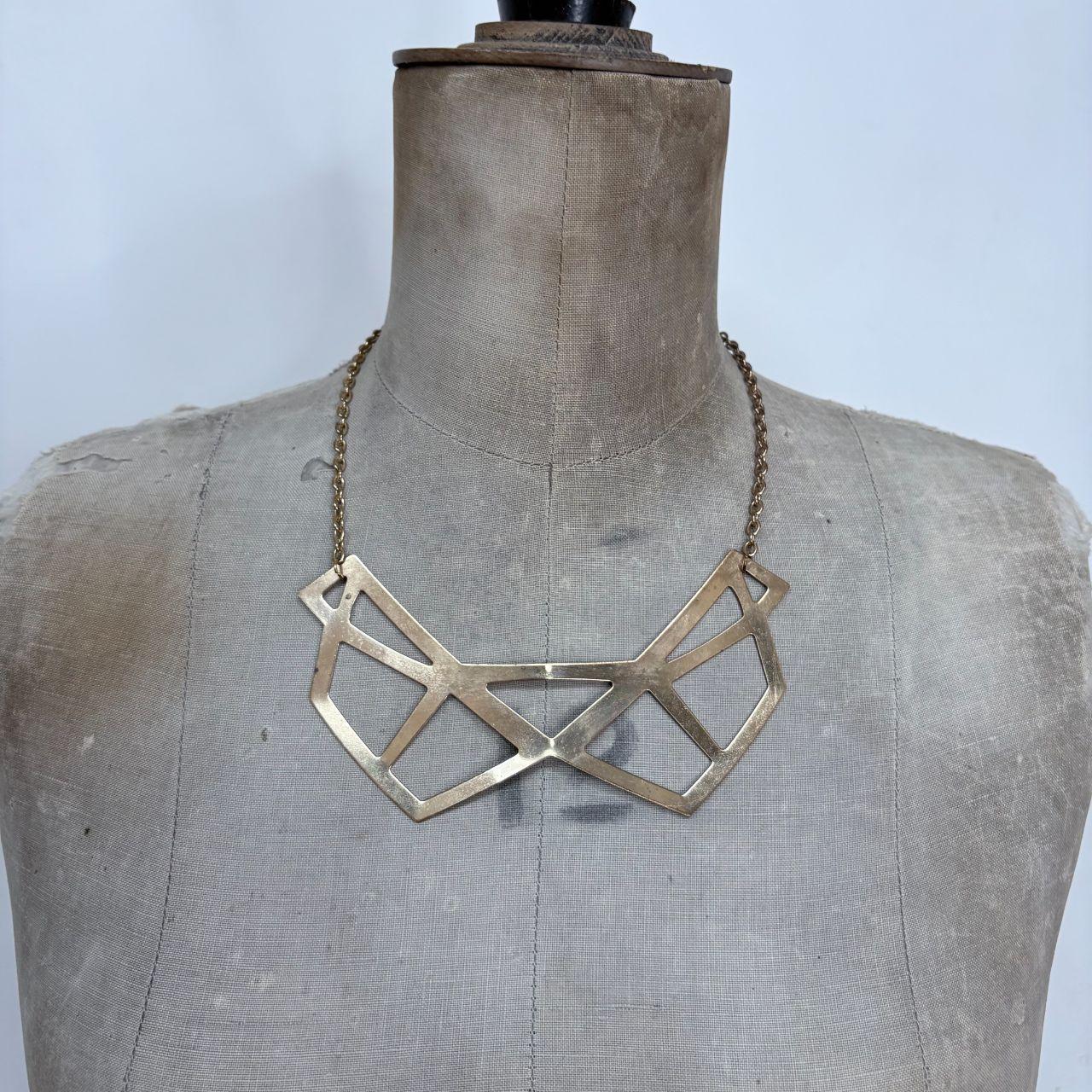 Chunky geometric gold chain necklace