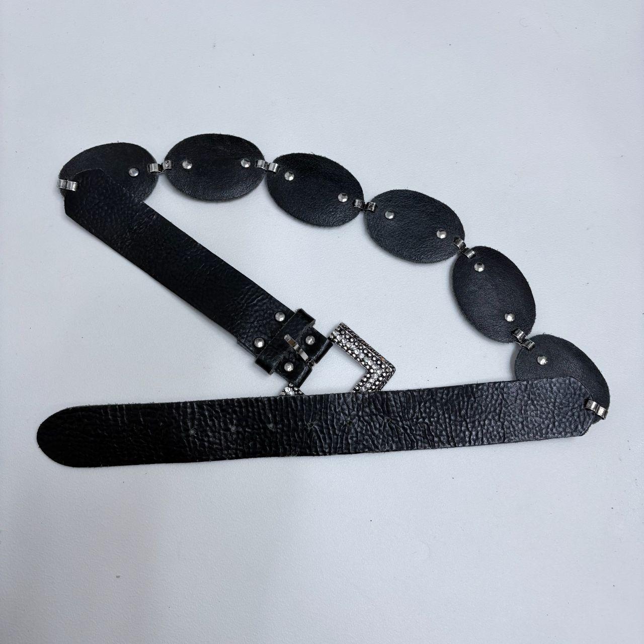 Black leather western belt