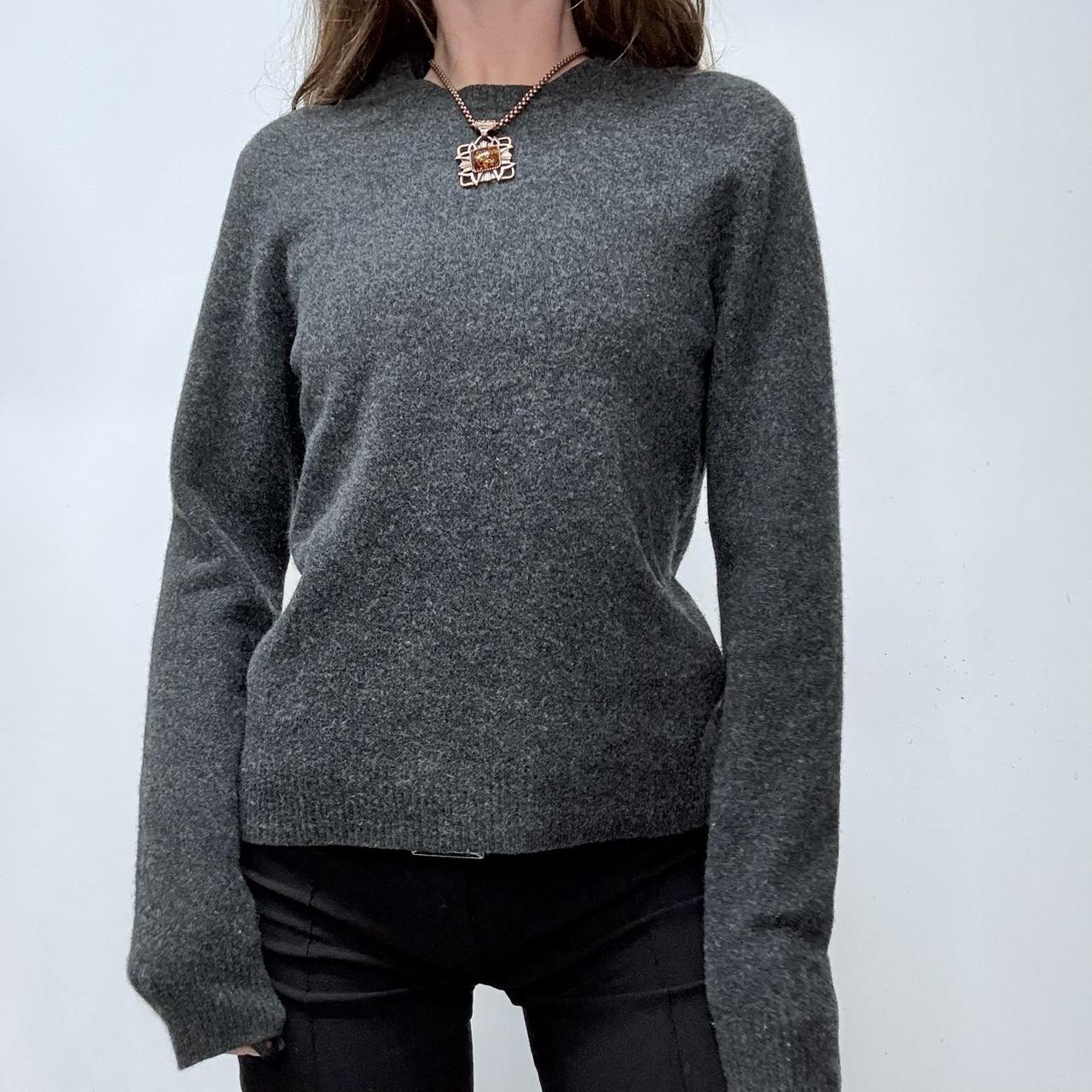 Grey wool knitted jumper