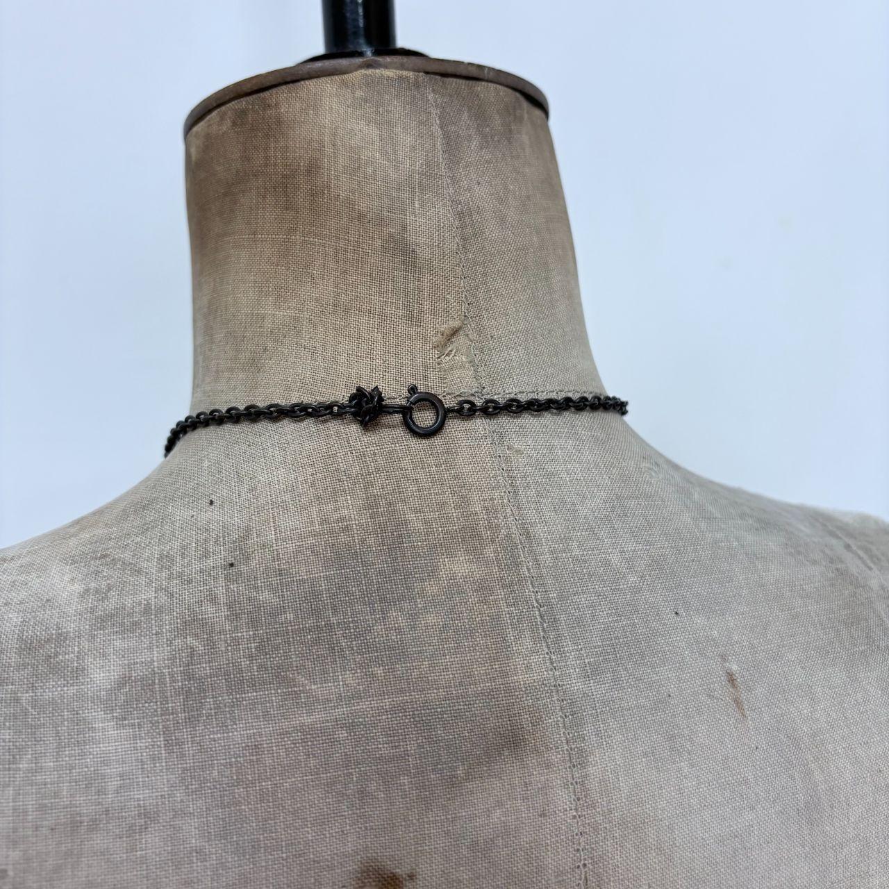 Black draped chain necklace